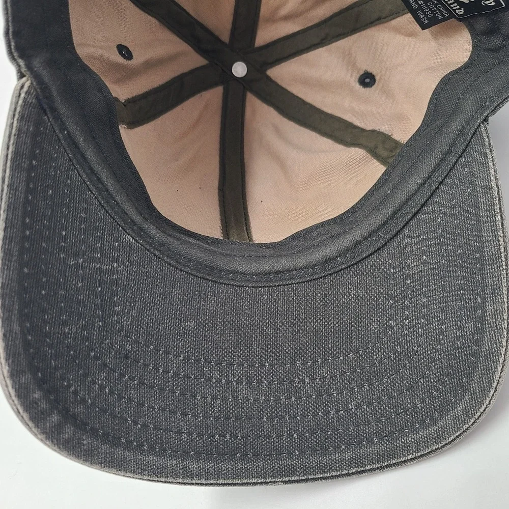 Lucky Brand Hat Adjustable Strapback Gray Black Men Cotton Casual‎ Everyday Wear